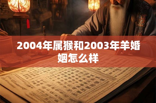 2004年属猴和2003年羊婚姻怎么样
