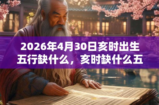 2026年4月30日亥时出生五行缺什么，亥时缺什么五行