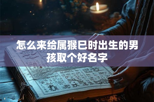 怎么来给属猴巳时出生的男孩取个好名字