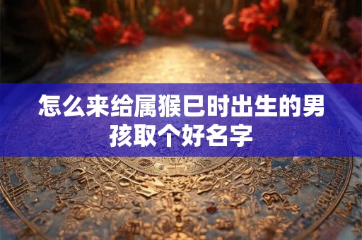 怎么来给属猴巳时出生的男孩取个好名字