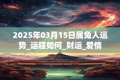 2025年03月15日属兔人运势_运程如何_财运_爱情