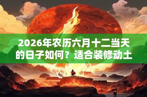 2026年农历六月十二当天的日子如何？适合装修动土吗？