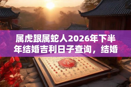 属虎跟属蛇人2026年下半年结婚吉利日子查询，结婚为什么要避开节气？