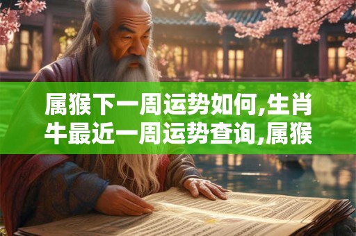 属猴下一周运势如何,生肖牛最近一周运势查询,属猴人下周运势早知道