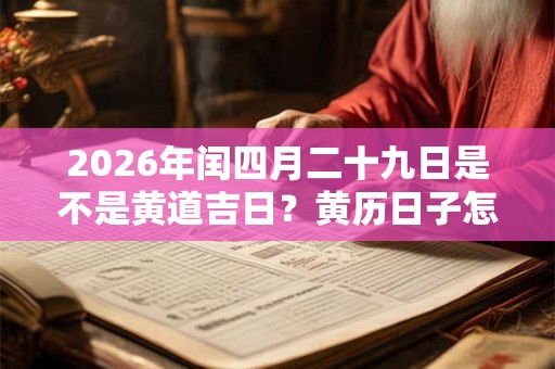 2026年闰四月二十九日是不是黄道吉日？黄历日子怎么样？