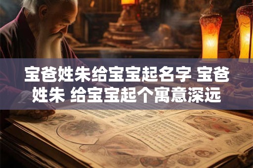 宝爸姓朱给宝宝起名字 宝爸姓朱 给宝宝起个寓意深远的大名