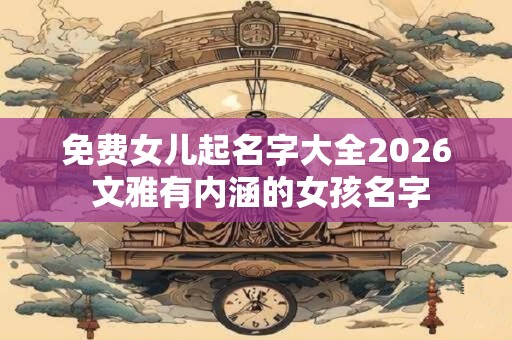 免费女儿起名字大全2026 文雅有内涵的女孩名字