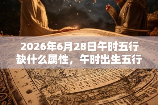 2026年6月28日午时五行缺什么属性，午时出生五行缺什么