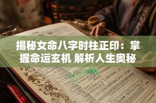 揭秘女命八字时柱正印：掌握命运玄机 解析人生奥秘！