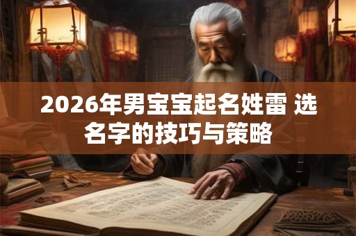 2026年男宝宝起名姓雷 选名字的技巧与策略