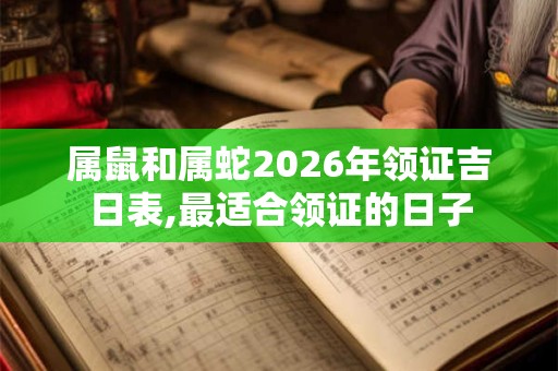 属鼠和属蛇2026年领证吉日表,最适合领证的日子