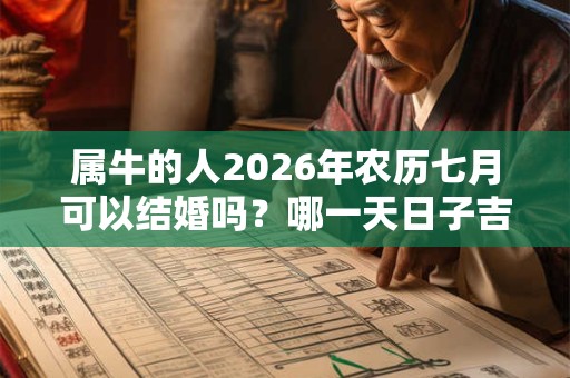 属牛的人2026年农历七月可以结婚吗？哪一天日子吉利？