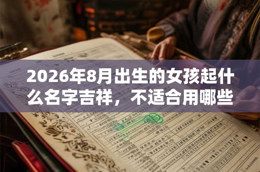 2026年8月出生的女孩起什么名字吉祥，不适合用哪些字