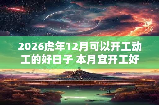 2026虎年12月可以开工动工的好日子 本月宜开工好时机
