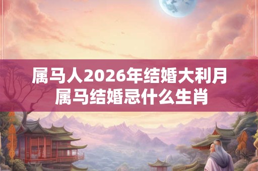 属马人2026年结婚大利月 属马结婚忌什么生肖