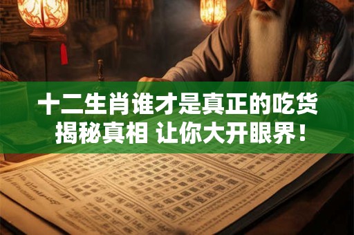 十二生肖谁才是真正的吃货 揭秘真相 让你大开眼界！