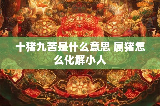 十猪九苦是什么意思 属猪怎么化解小人