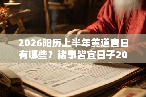 2026阳历上半年黄道吉日有哪些？诸事皆宜日子2026年