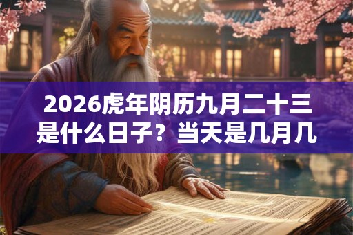 2026虎年阴历九月二十三是什么日子？当天是几月几号