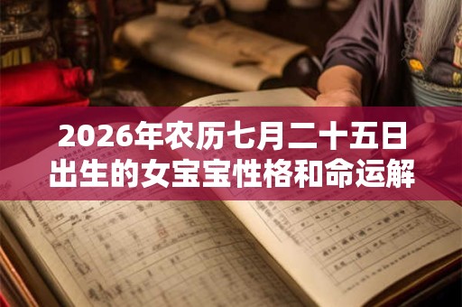 2026年农历七月二十五日出生的女宝宝性格和命运解析