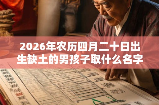 2026年农历四月二十日出生缺土的男孩子取什么名字？