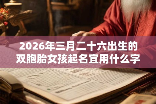 2026年三月二十六出生的双胞胎女孩起名宜用什么字，五行属什么