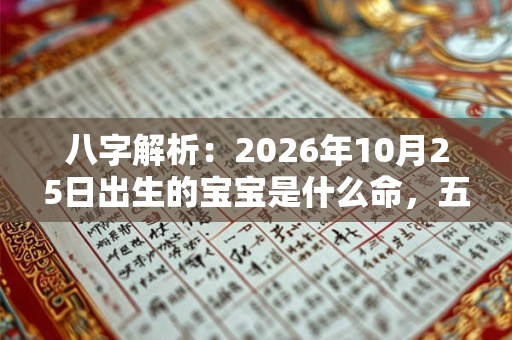 八字解析：2026年10月25日出生的宝宝是什么命，五行缺什么