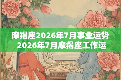 摩羯座2026年7月事业运势 2026年7月摩羯座工作运程详解