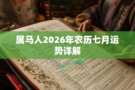属马人2026年农历七月运势详解