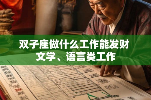 双子座做什么工作能发财 文学、语言类工作