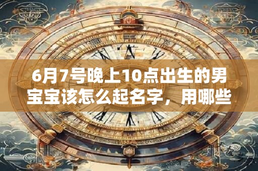6月7号晚上10点出生的男宝宝该怎么起名字，用哪些字好