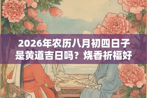 2026年农历八月初四日子是黄道吉日吗？烧香祈福好不好？