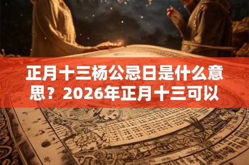 正月十三杨公忌日是什么意思？2026年正月十三可以上坟祭祖吗？