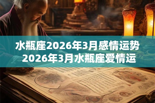 水瓶座2026年3月感情运势 2026年3月水瓶座爱情运程详解