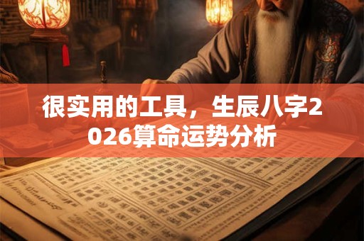 很实用的工具，生辰八字2026算命运势分析