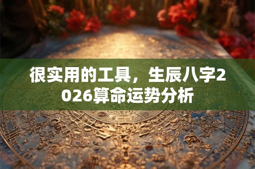 很实用的工具，生辰八字2026算命运势分析