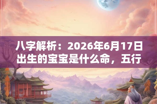 八字解析：2026年6月17日出生的宝宝是什么命，五行缺什么