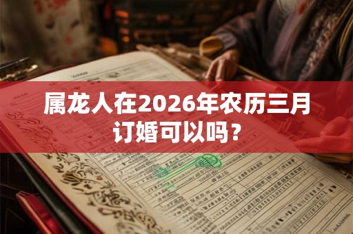 属龙人在2026年农历三月订婚可以吗？