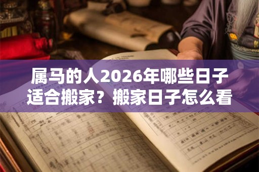 属马的人2026年哪些日子适合搬家？搬家日子怎么看？