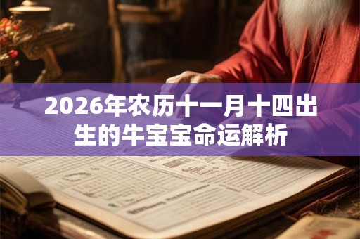 2026年农历十一月十四出生的牛宝宝命运解析