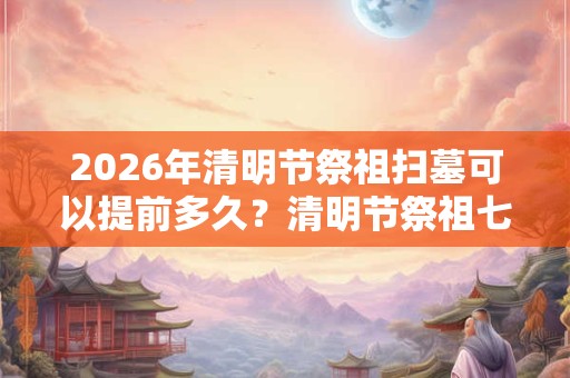 2026年清明节祭祖扫墓可以提前多久？清明节祭祖七大禁忌！