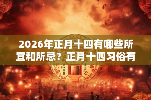 2026年正月十四有哪些所宜和所忌？正月十四习俗有哪些？