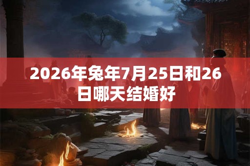 2026年兔年7月25日和26日哪天结婚好