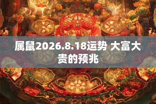 属鼠2026.8.18运势 大富大贵的预兆