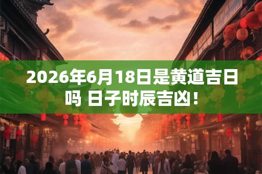 2026年6月18日是黄道吉日吗 日子时辰吉凶！