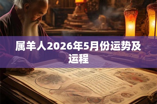 属羊人2026年5月份运势及运程