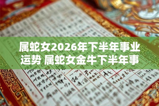 属蛇女2026年下半年事业运势 属蛇女金牛下半年事业预测