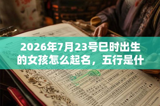 2026年7月23号巳时出生的女孩怎么起名，五行是什么？