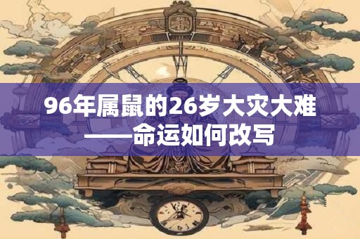 96年属鼠的26岁大灾大难——命运如何改写 96年属鼠的26岁大灾大难——命运如何改写
