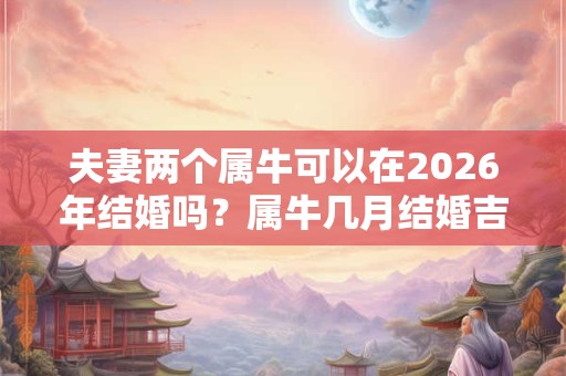 夫妻两个属牛可以在2026年结婚吗?属牛几月结婚吉利? 夫妻两个属牛可以在2026年结婚吗?属牛几月结婚吉利?